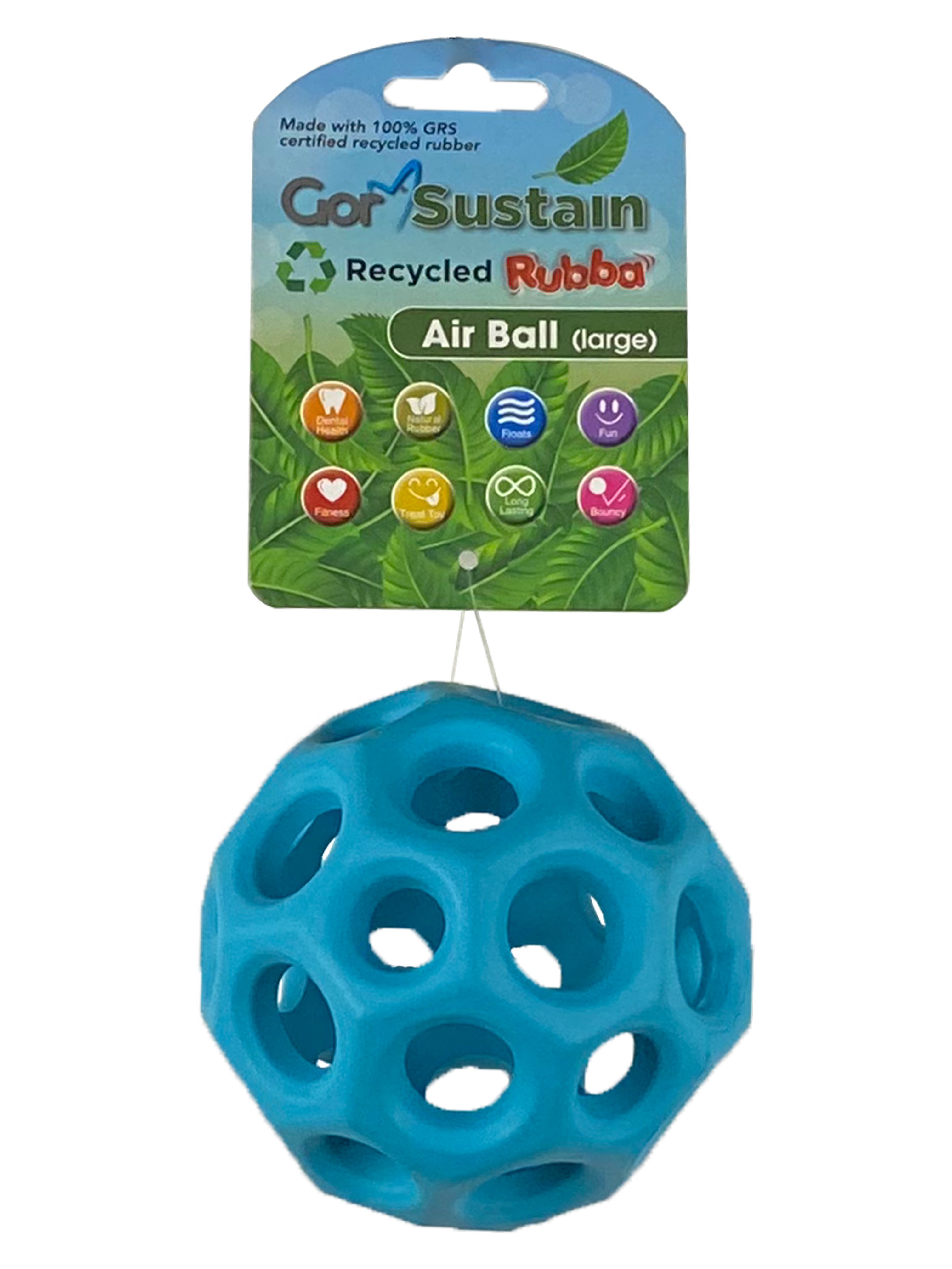 Gor Pets Sustain Air Ball Eco-Friendly Dog Toy Large 10.5cm - Blue