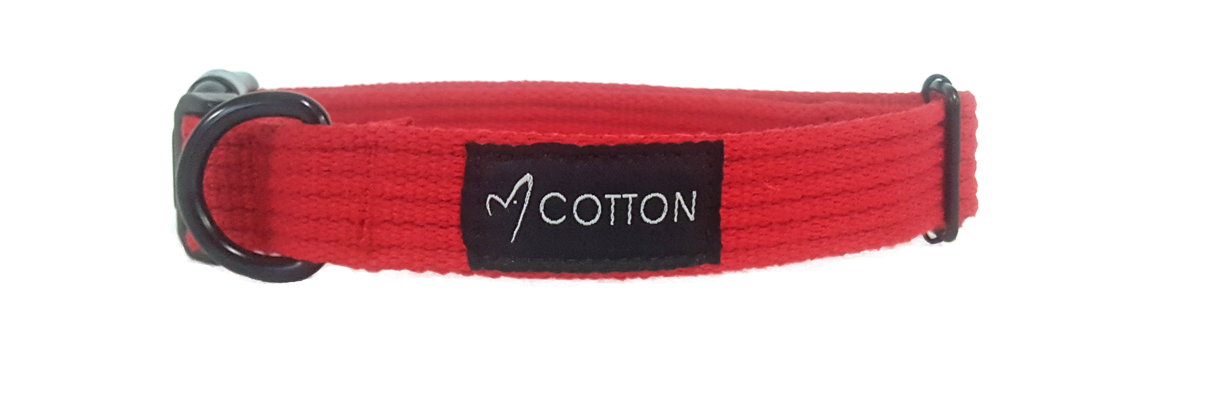 Gor Pets Cotton Dog Collar - Medium 2cm Red