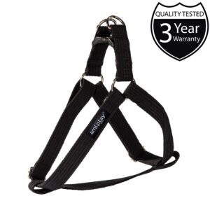 Ami Play Cotton Adjustable Durable Dog Harness - Small Black (1.5cm)