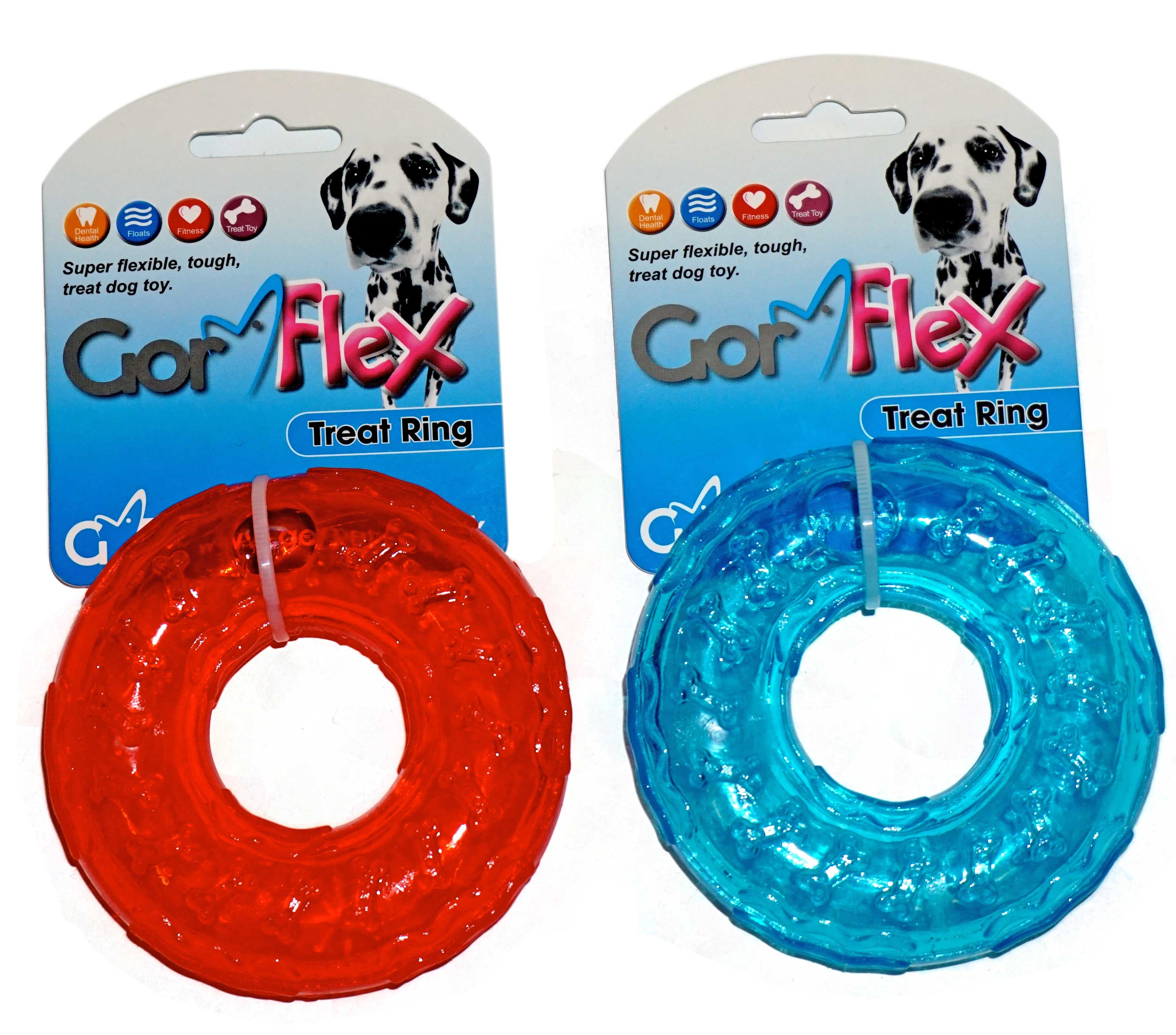 Gor Pets Flex Treat Ring Durable Dog Toy 10cm - Blue/Red