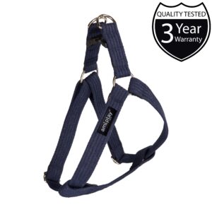 Ami Play Cotton Adjustable Durable Dog Harness - Small Navy (1.5cm)