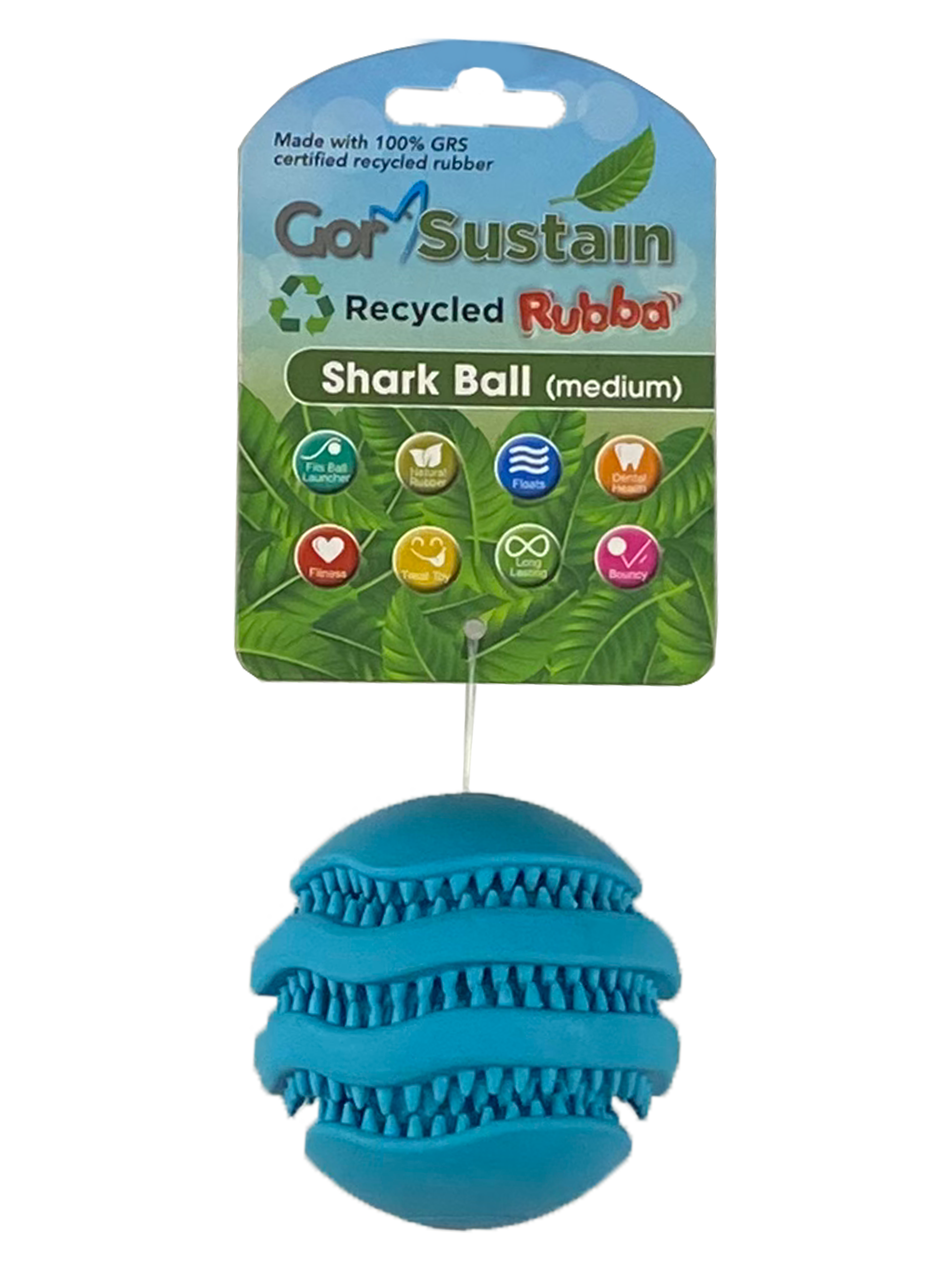 Gor Pets Sustain Shark Ball Eco-Friendly Dog Toy Large 10.5cm - Orange