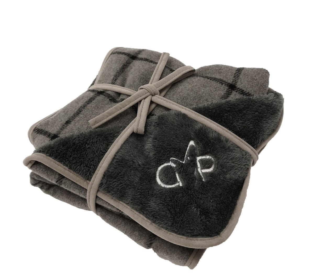 Gor Pets Camden Washable Double-Sided Pet Blanket - Large Grey Check