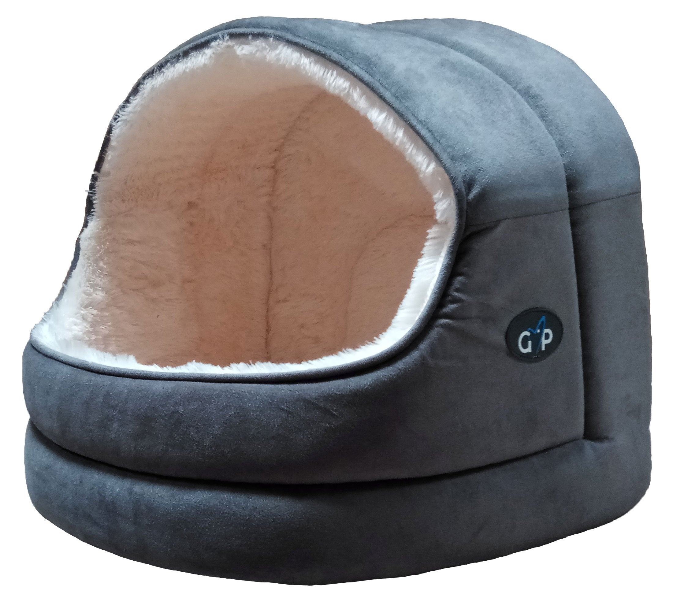 Gor Pets Nordic Hooded Soft Fleece Machine Washable Cat Bed - Medium Grey