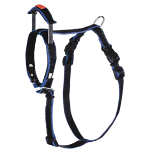 Patento Premium Adjustable Padded Reflective Dog Harness with Integrated Leash - Medium Blue (37-47cm)
