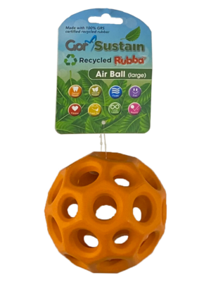 Gor Pets Sustain Air Ball Eco-Friendly Dog Toy Large 10.5cm - Orange