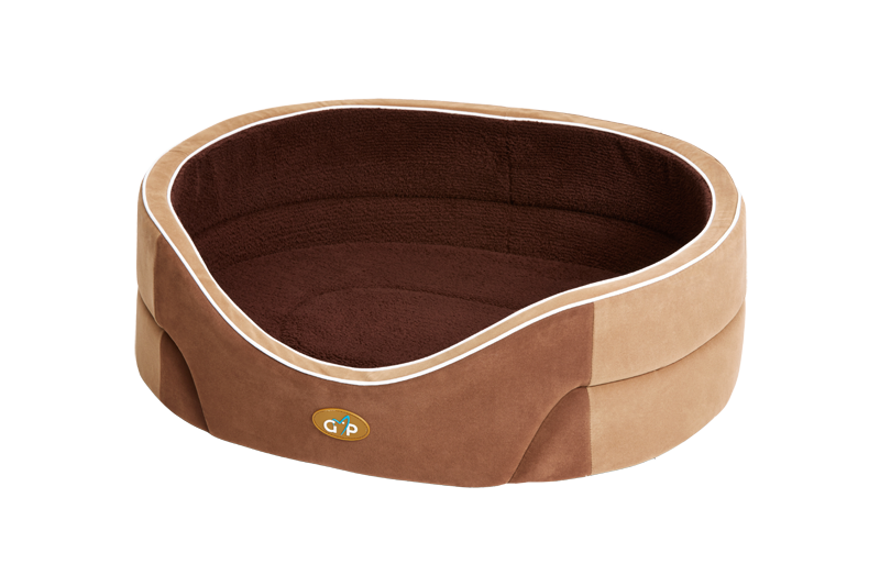 Gor Pets Manhattan Premium Soft Fleece Machine Washable Dog Bed - 18" Brown/Beige