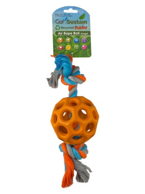 Gor Pets Sustain Air Rope Ball Eco-Friendly Dog Toy Large 10.5cm - Orange