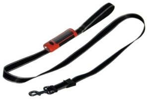 Patento DOG-e-Lite Solar LED Flashlight Reflective Dog Leash - Black/Red (180cm)