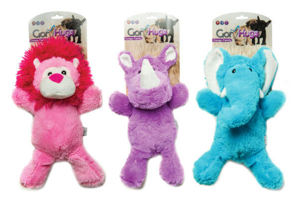 Gor Pets Congo Family Plush Pet Toy 32cm - Purple/Blue/Pink