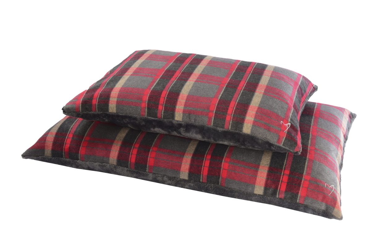 Gor Pets Camden Washable Comfy Pet Cushion - Large Grey Check