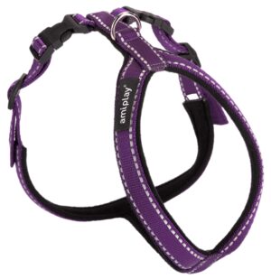 Ami Play Grand Reflective Adjustable Durable Dog Harness - Large Purple (2cm)