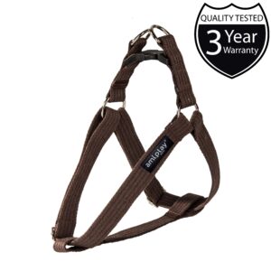 Ami Play Cotton Adjustable Durable Dog Harness - Large Brown (2.5cm)