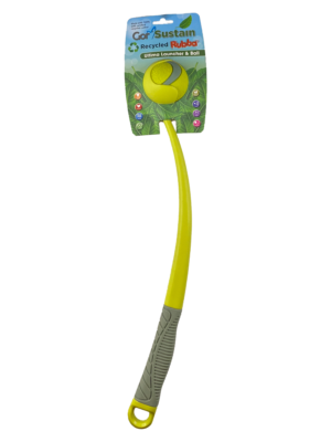 Gor Pets Sustain Ultima Launcher & Ball Eco-Friendly Dog Toy Medium 6.5cm - Neon