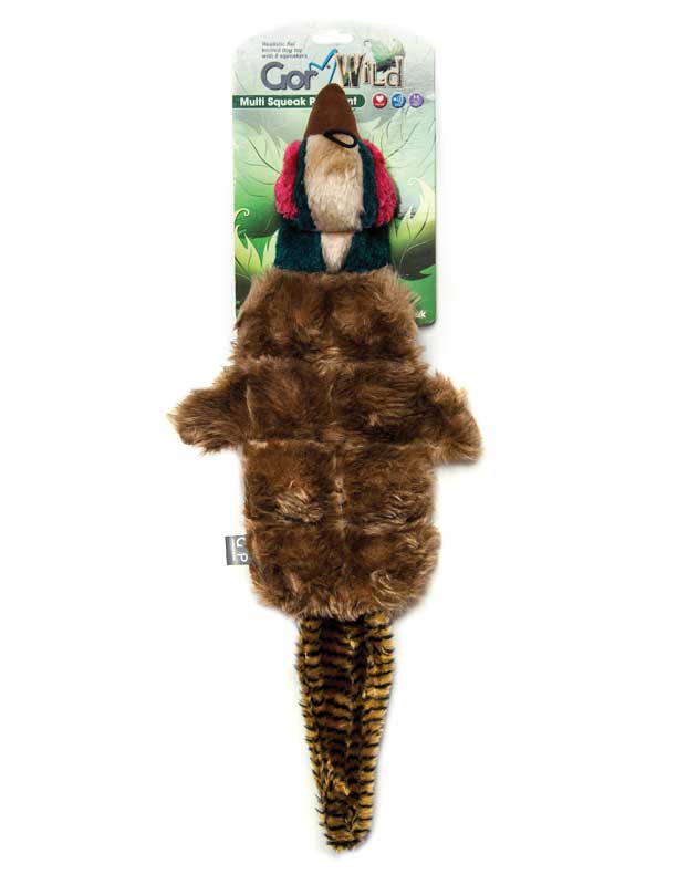 Gor Pets Wild Multi-Squeak Squirrel Plush Pet Toy 30cm