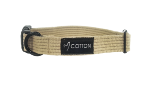 Gor Pets Cotton Dog Collar - Large 2.5cm Beige