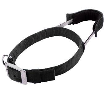 Patento Basic Adjustable Reflective Dog Collar with Integrated Leash - Large Black (49-59cm)