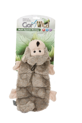 Gor Pets Wild Multi-Squeak Monkey Plush Pet Toy 30cm
