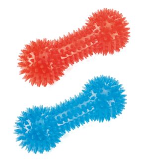 Gor Pets Flex Squeaky Dumbell Dog Toy 15.5cm - Blue/Red