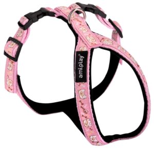 Ami Play Grand Wink Adjustable Durable Dog Harness - Large Pink (2cm)