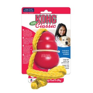 KONG Classic with Rope Durable Dog Chew Toy Large