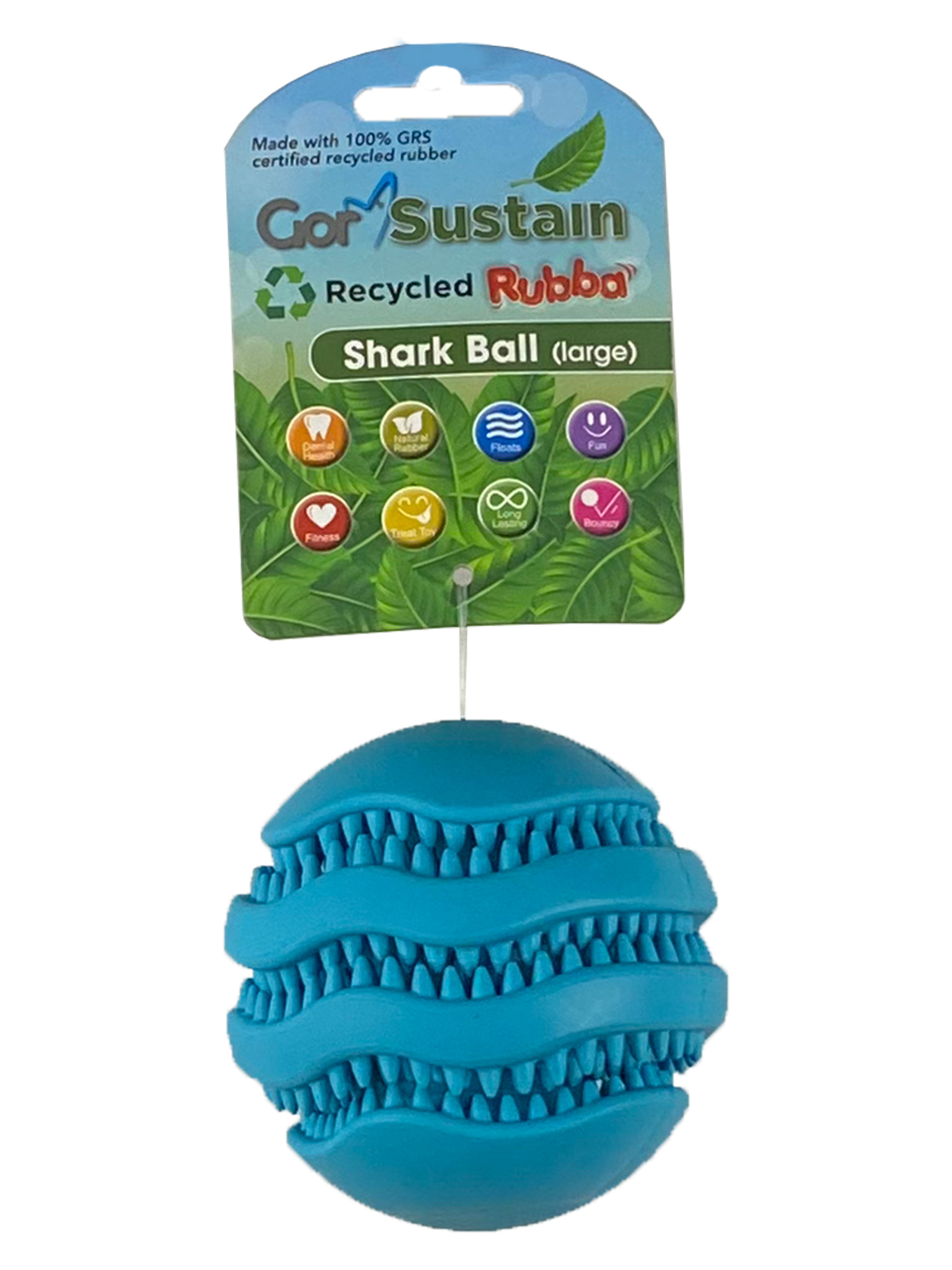 Gor Pets Sustain Shark Ball Eco-Friendly Dog Toy Medium 6.5cm - Orange