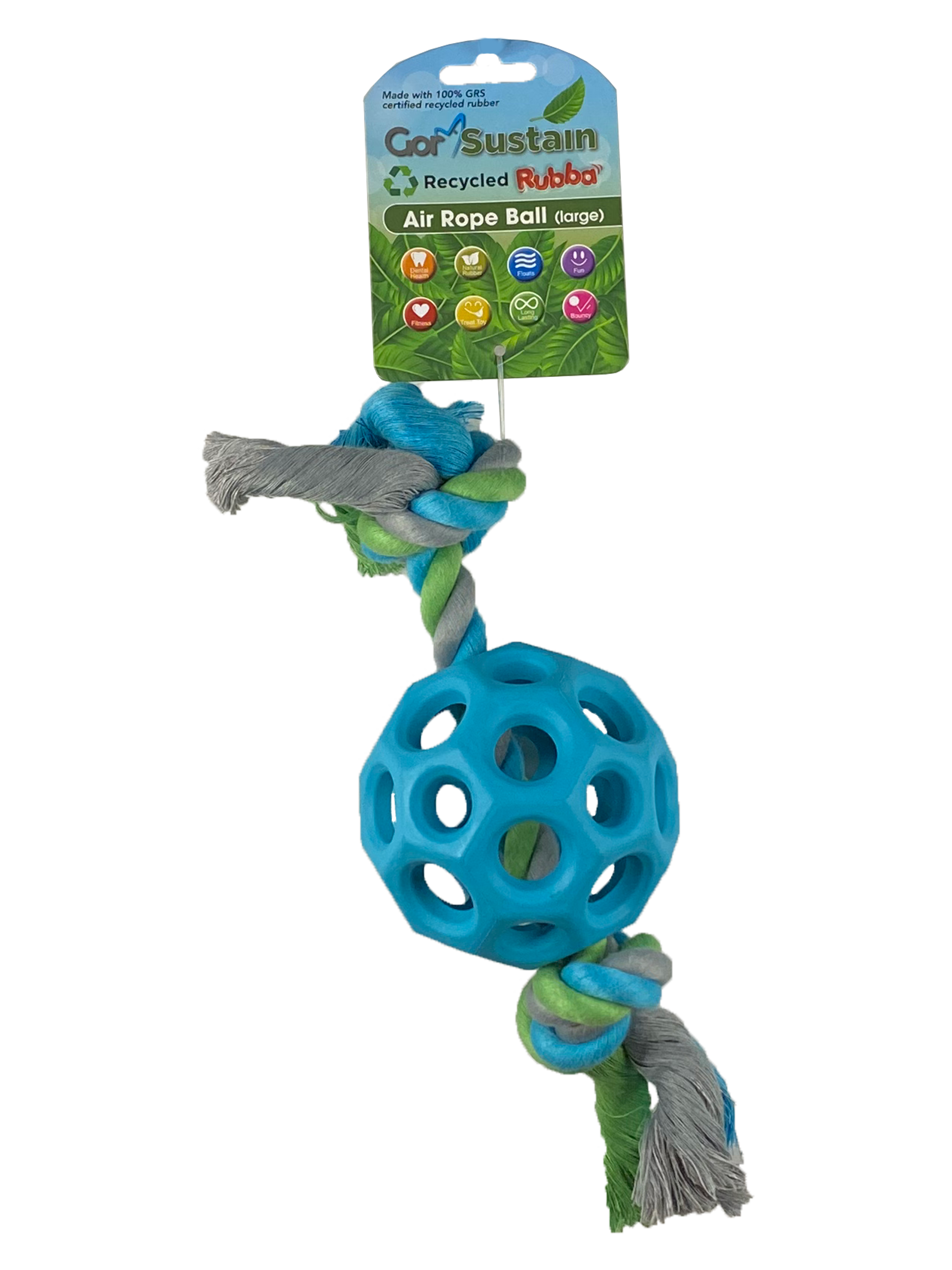 Gor Pets Sustain Air Rope Ball Eco-Friendly Dog Toy Large 10.5cm - Orange
