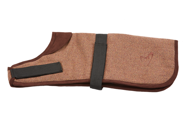 Gor Pets Kensington Tweed Waterproof Fleece Lined Adjustable Dog Coat - 10" Brown