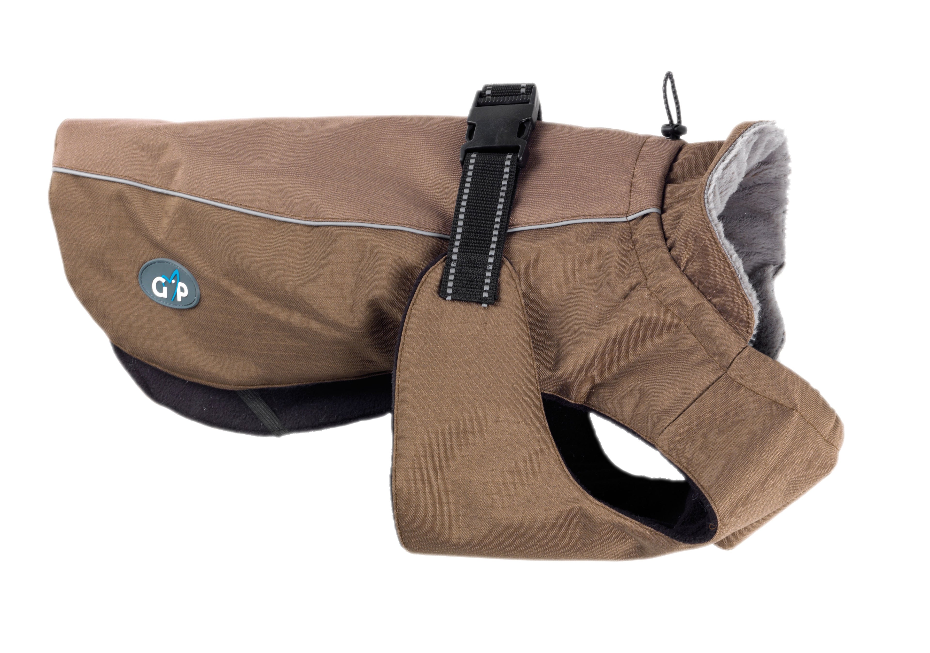 Gor Pets Outdoor Active Waterproof Fleece Lined Dog Jacket - 16" Brown