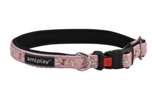 Ami Play Wink Adjustable Durable Dog Collar - Large Pink (2cm)