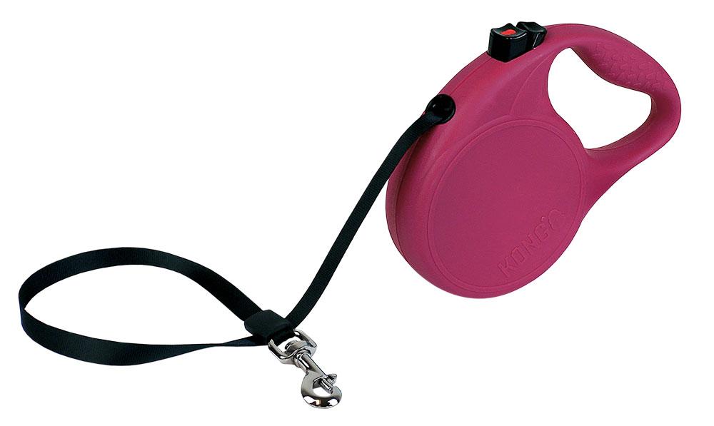 KONG Retractable Trail Durable Dog Leash - Large Fuchsia