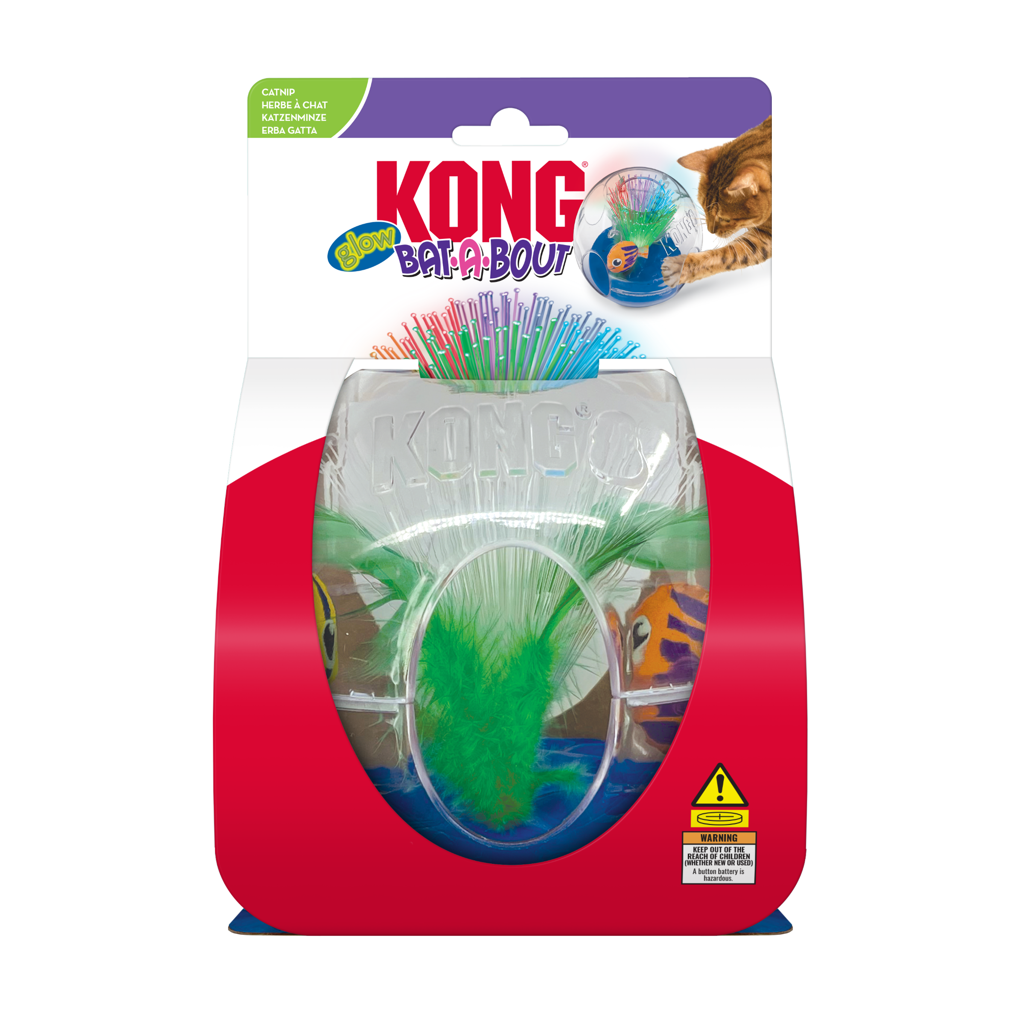 KONG Bat-A-Bout Glow Aquarium Interactive Cat Toy