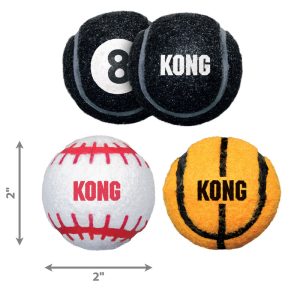 KONG Sport Durable Fetch Dog Toy - Small 3-Pack