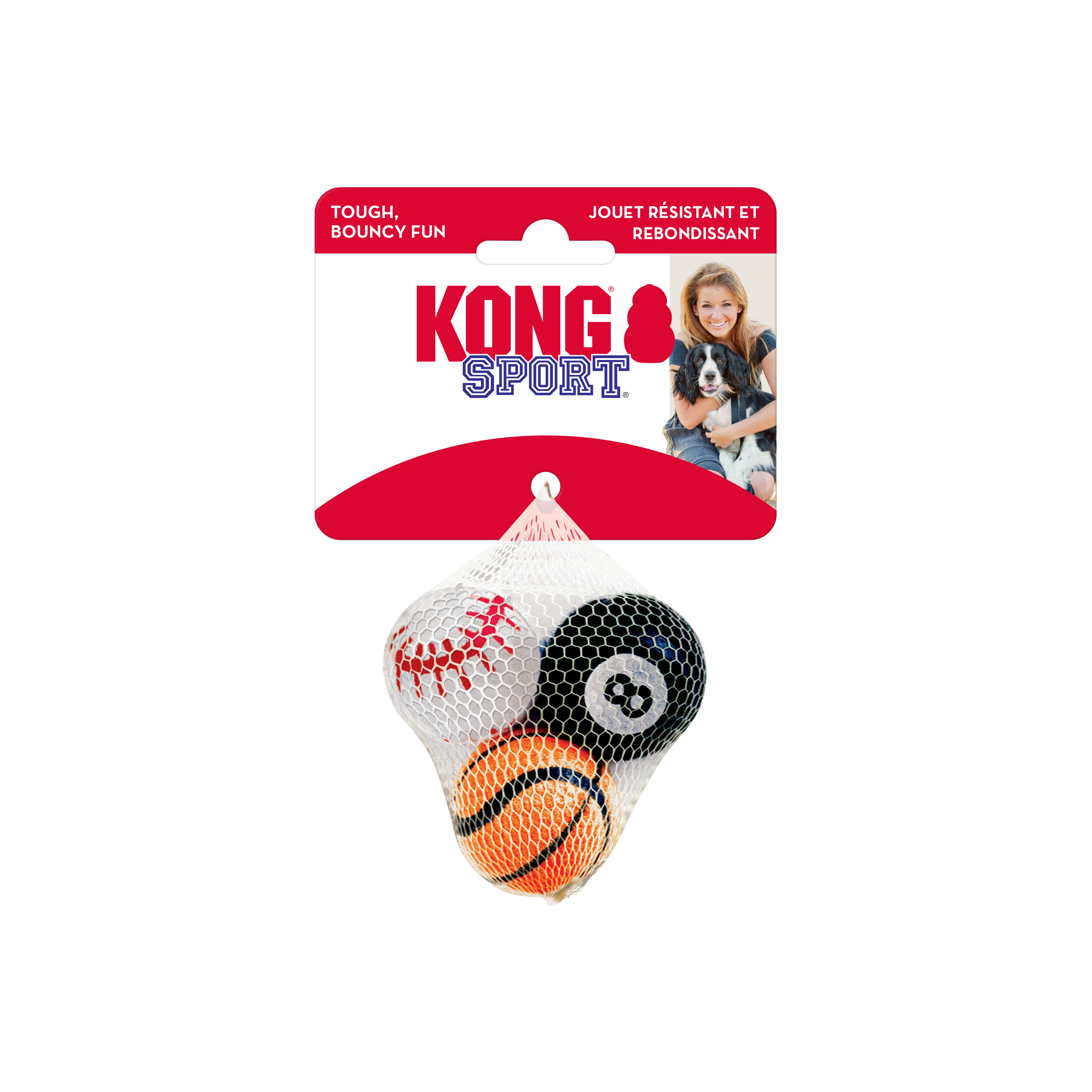KONG Sport Durable Fetch Dog Toy - Small 3-Pack