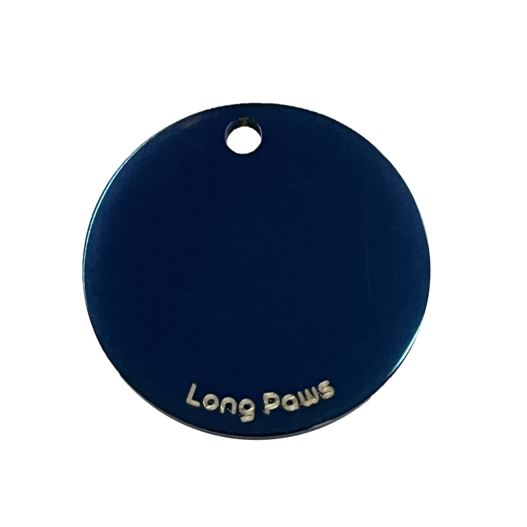Harleys Companions - Titanium Dog Tag (25mm), Engravable, Blue | Round