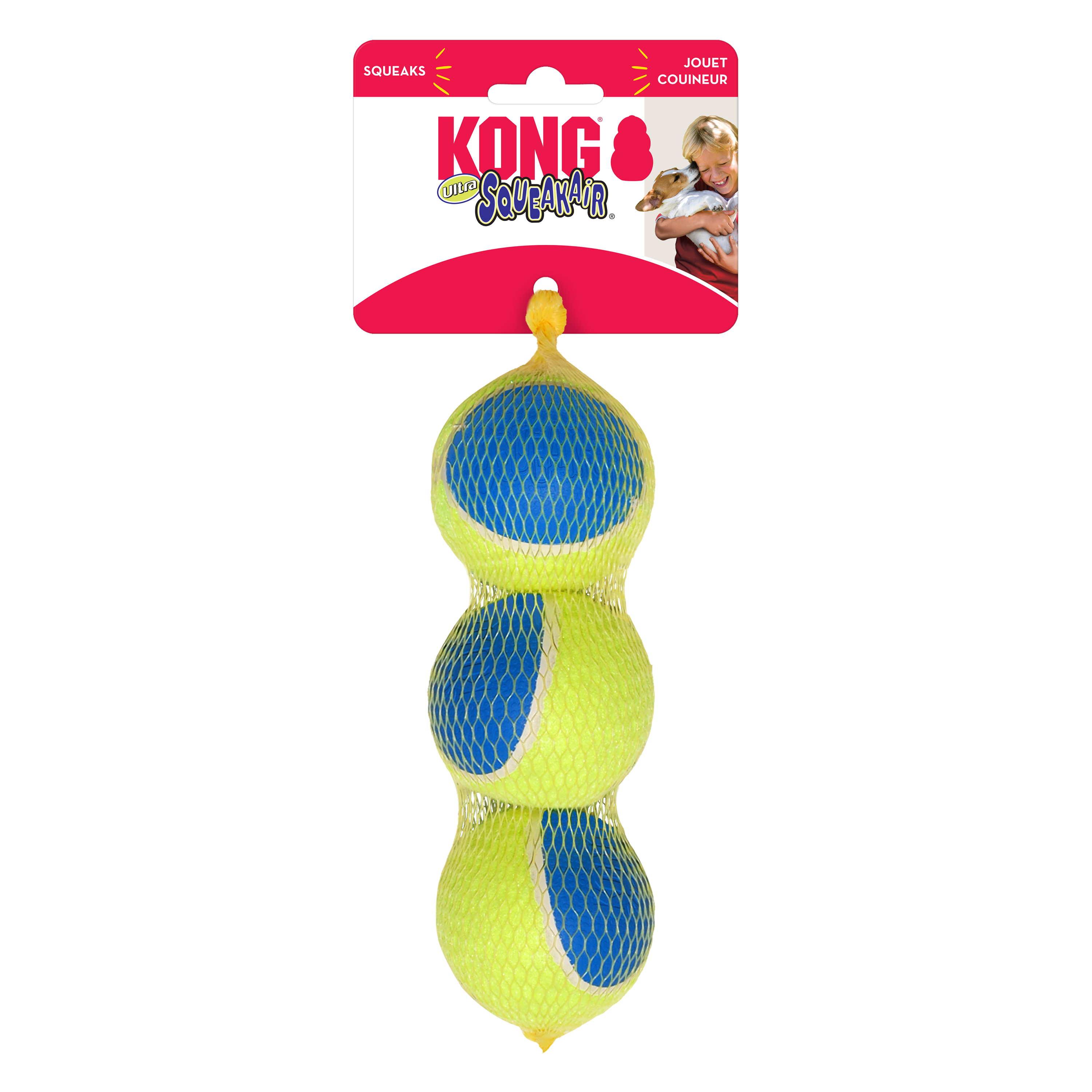 KONG Ultra SqueakAir Squeaky Tennis Ball Dog Toy - Medium 3-Pack