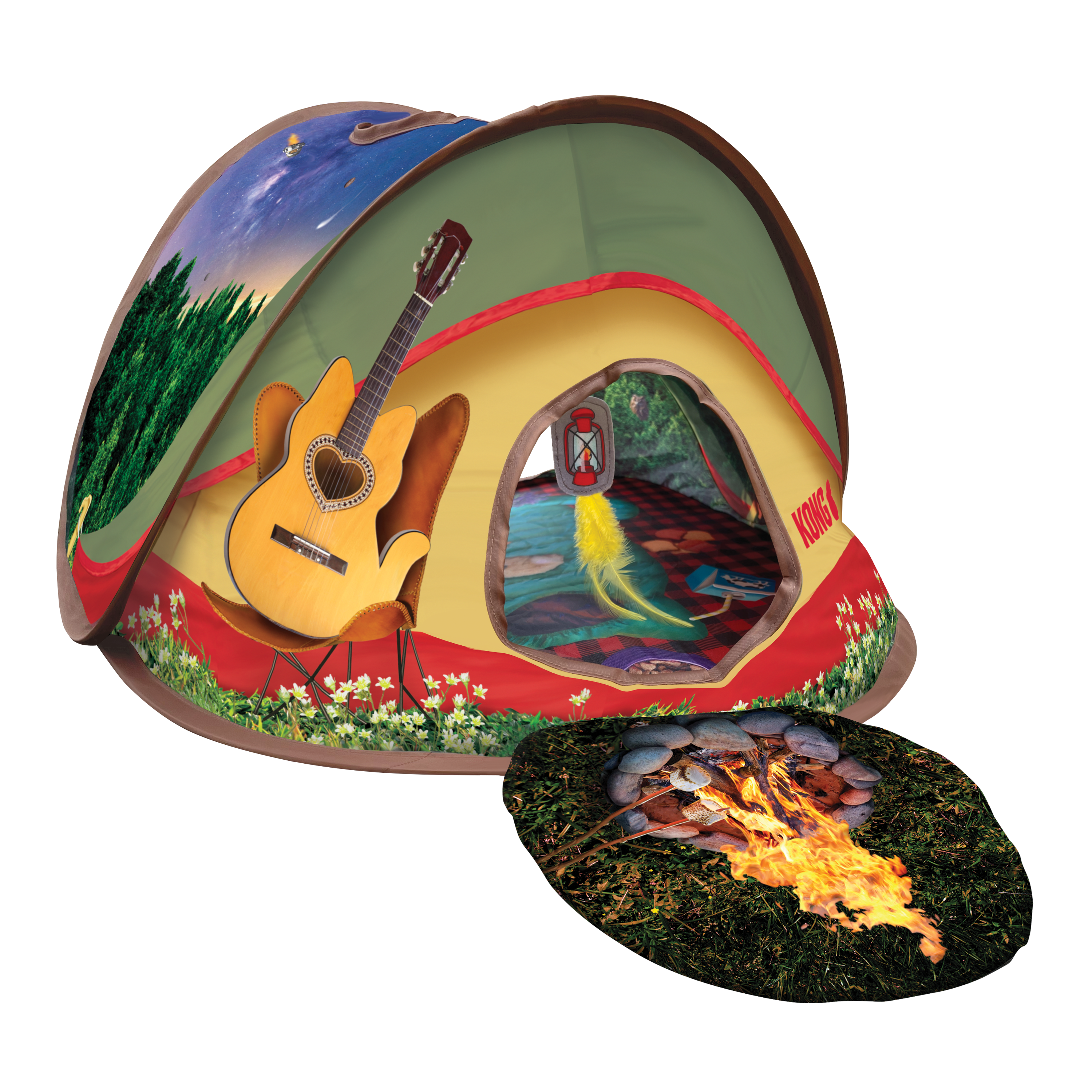 KONG Play Spaces Glamping Tent Interactive Cat Hideaway