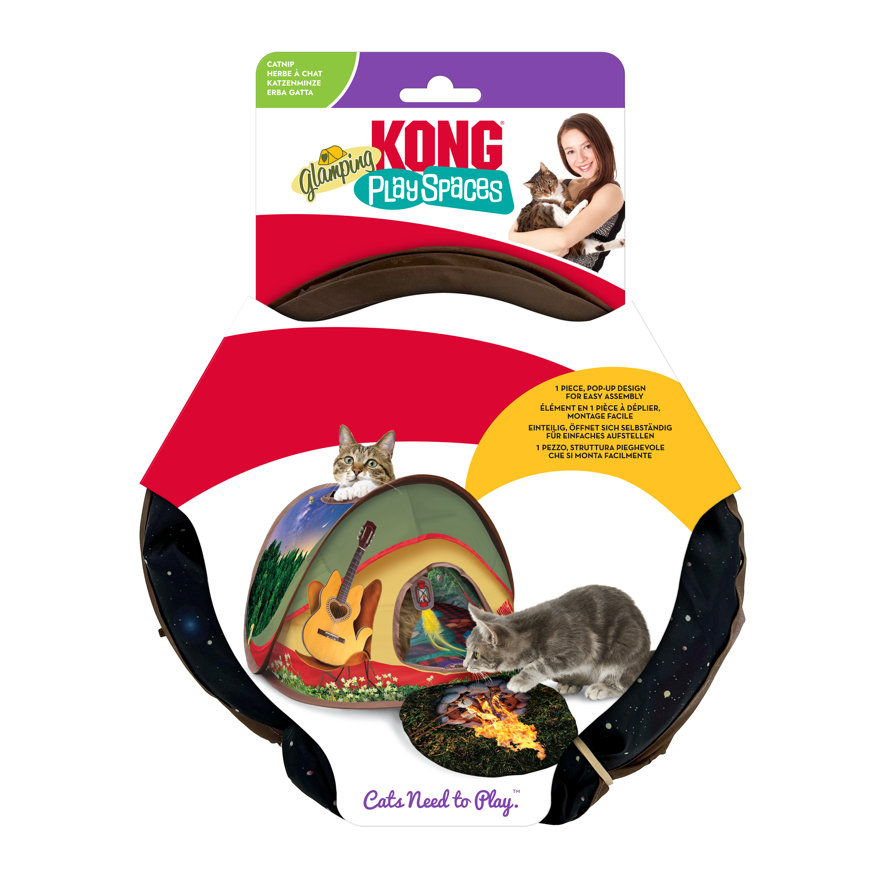 KONG Play Spaces Glamping Tent Interactive Cat Hideaway
