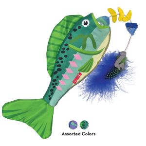 KONG Wrangler Angler Fish Interactive Crinkle Cat Toy - Assorted