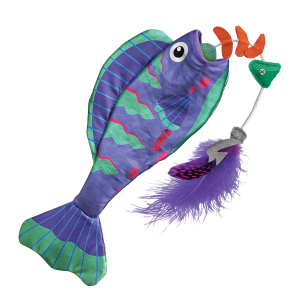 KONG Wrangler Angler Fish Interactive Crinkle Cat Toy - Assorted
