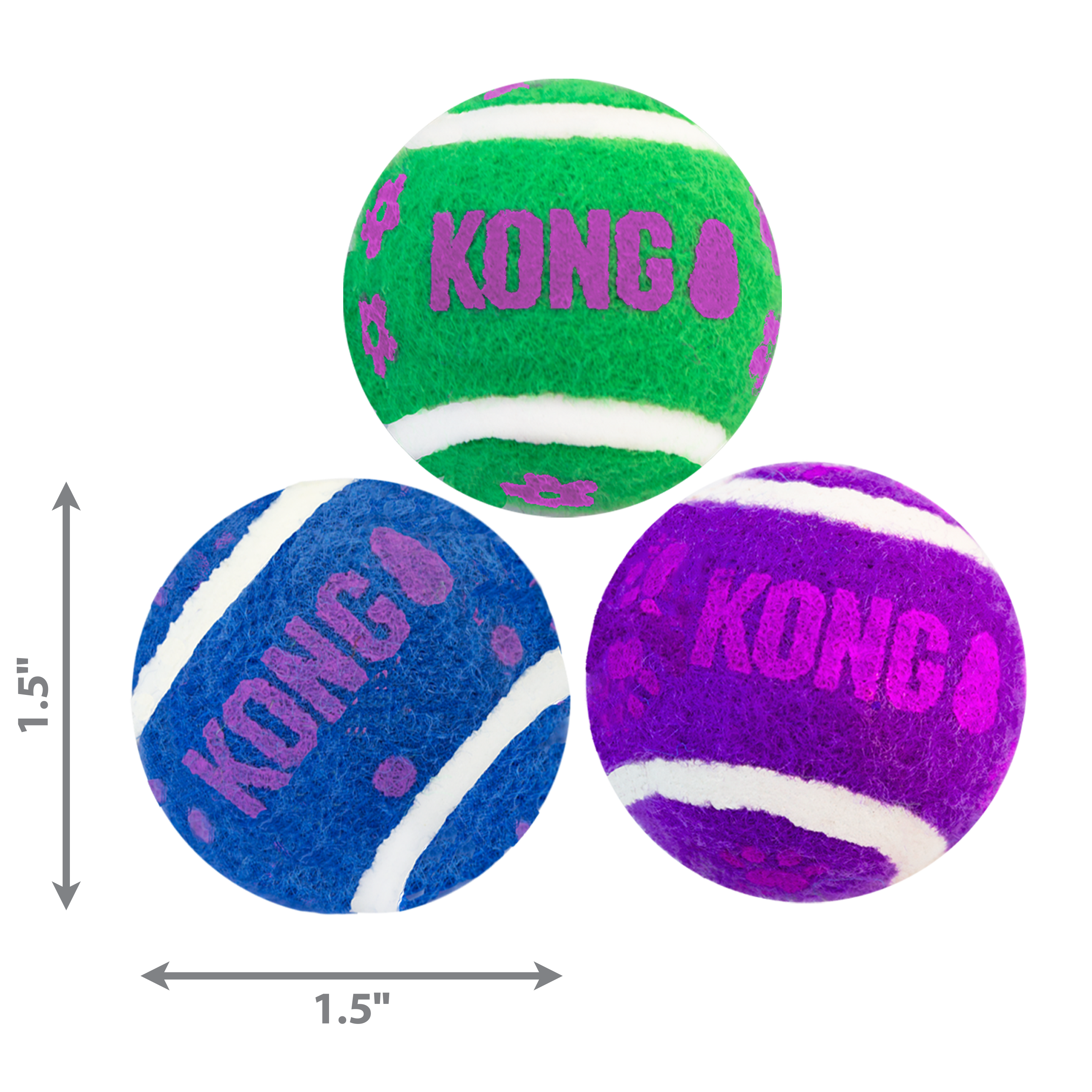 KONG Tennis Balls with Bells Squeaky Cat Toy