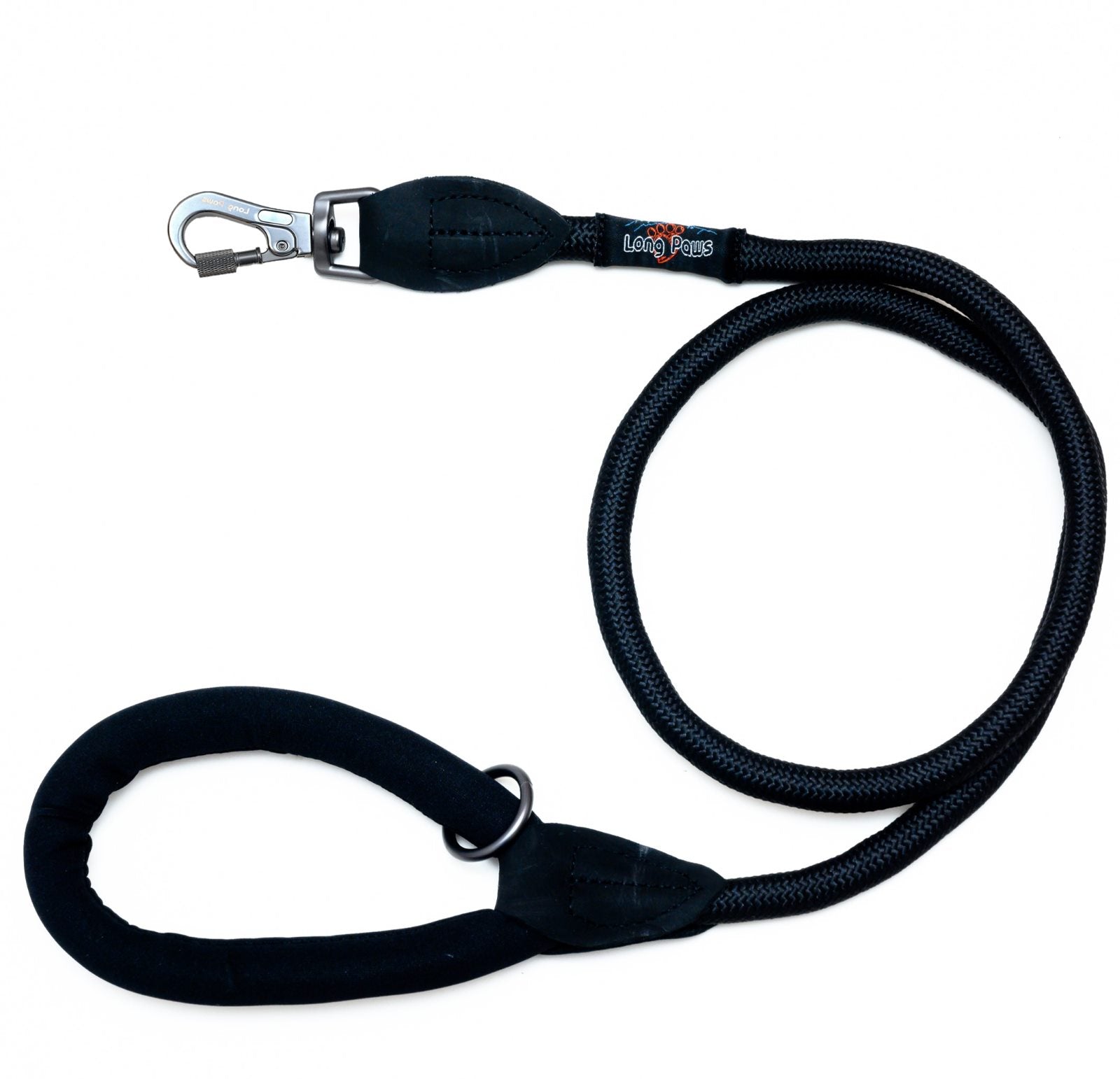 Harleys Companions - Comfort Rope Lead | SCREW Lock | All Black | 48in / 120cm