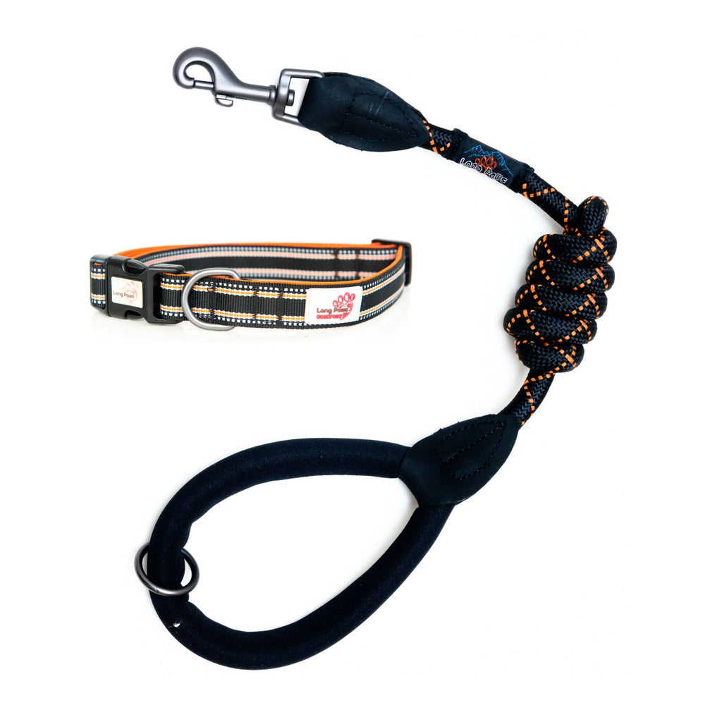 Harleys Companions - Comfort Trigger Clip Rope Lead (80cm/120cm) & Reflective Collar Set