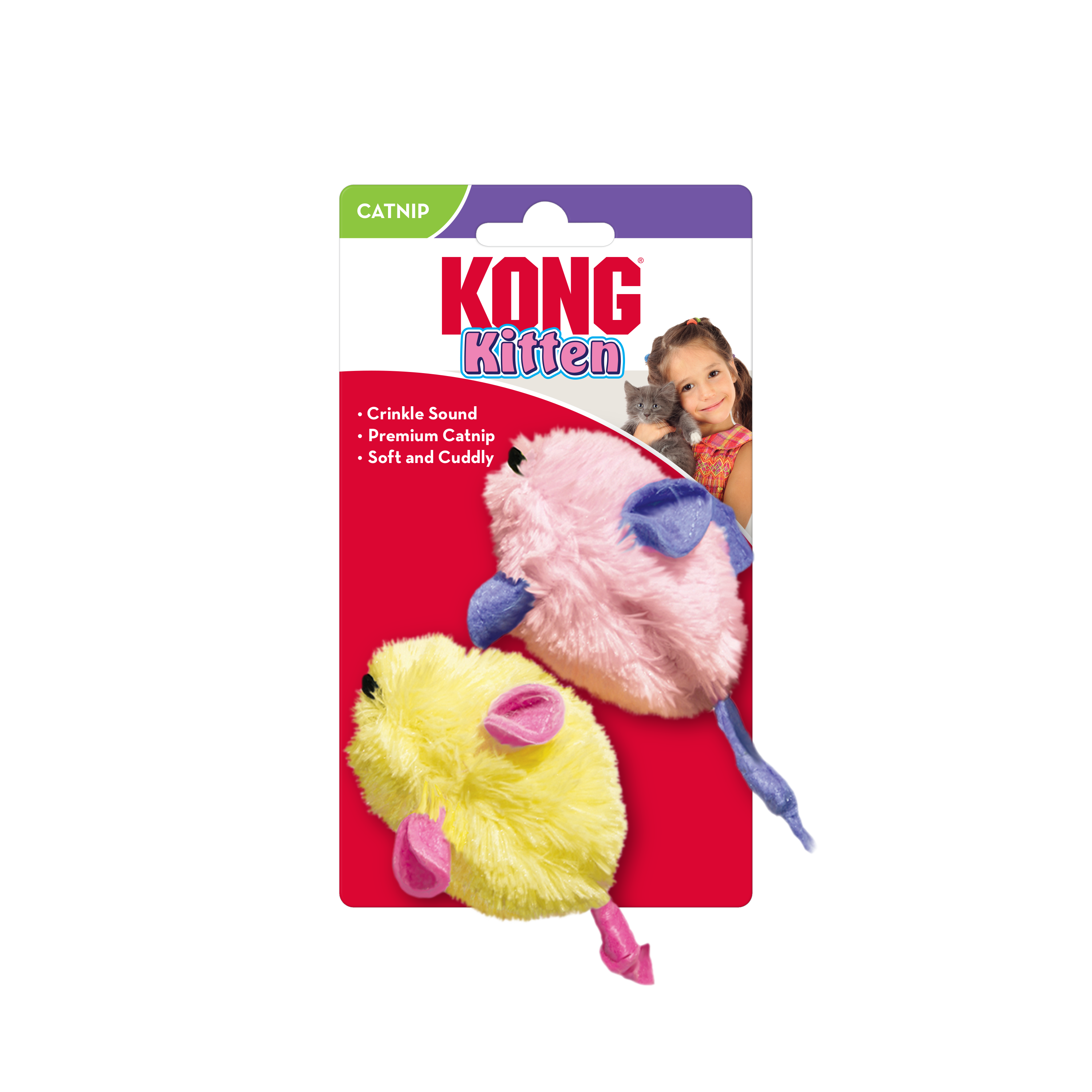 KONG Kitten Mice Plush Cat Toy 11cm 2-Pack