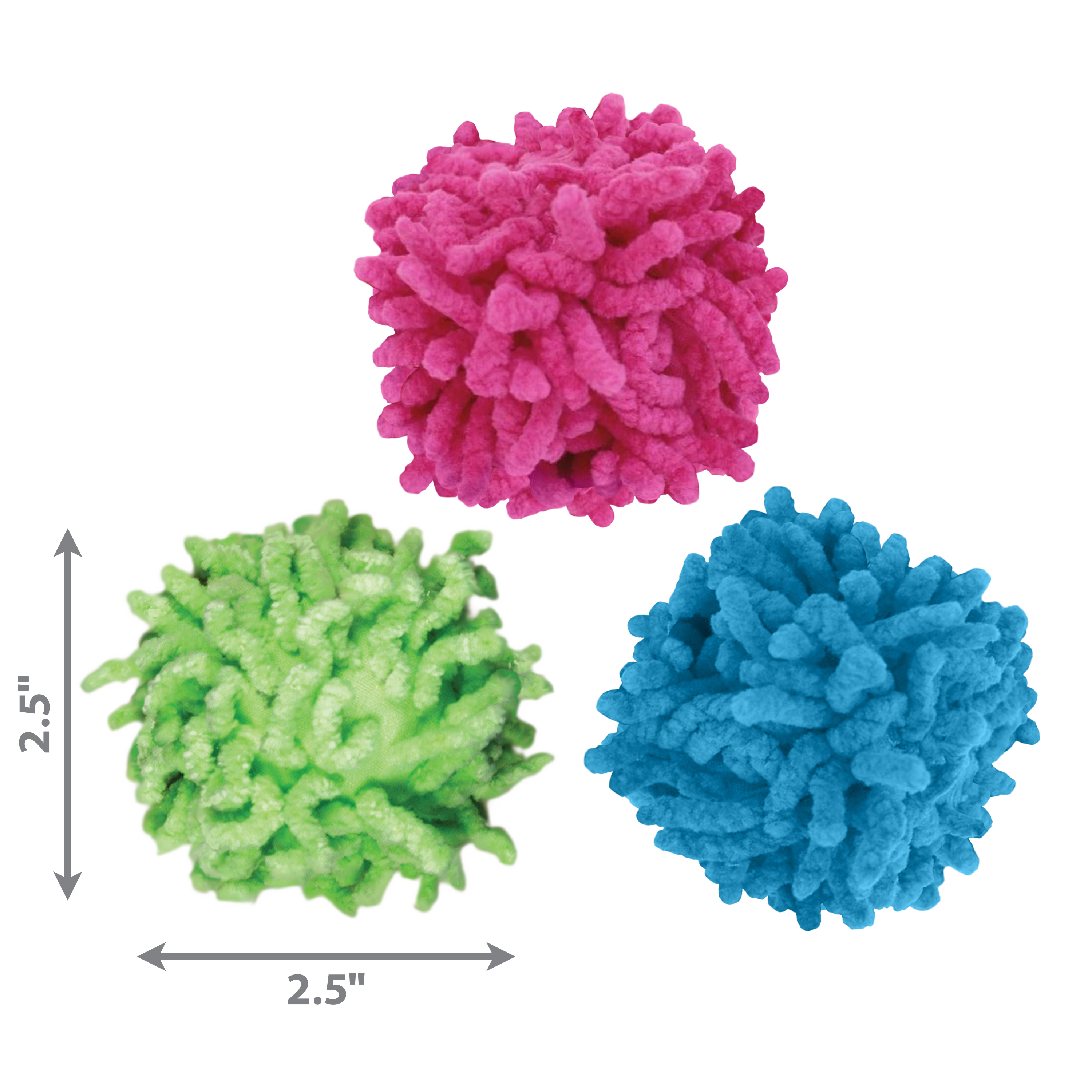 KONG Moppy Ball Interactive Cat Toy 8cm - Blue/Pink/Green