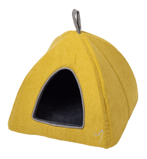 Gor Pets Camden Cosy Washable Cat Pyramid Bed - Mustard