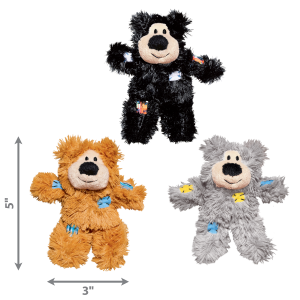 KONG Softies Patchwork Bear Plush Cat Toy 18.5cm