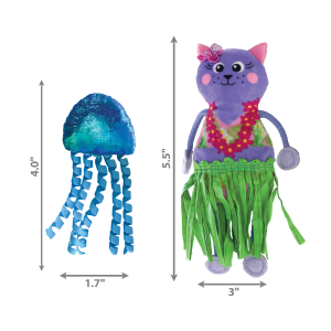 KONG Tropics Hula Interactive Plush Cat Toy - 2-Pack Assorted