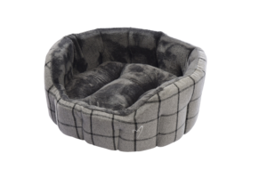Gor Pets Camden Deep Fill Washable Dog Bed - Medium 66cm Grey Check