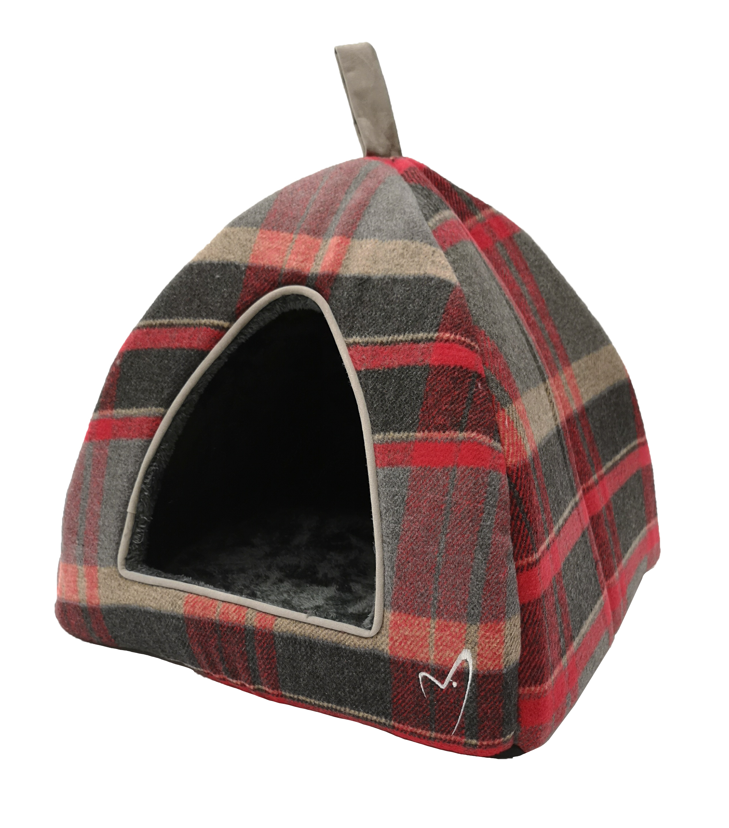 Gor Pets Camden Cosy Washable Cat Pyramid Bed - Red Check